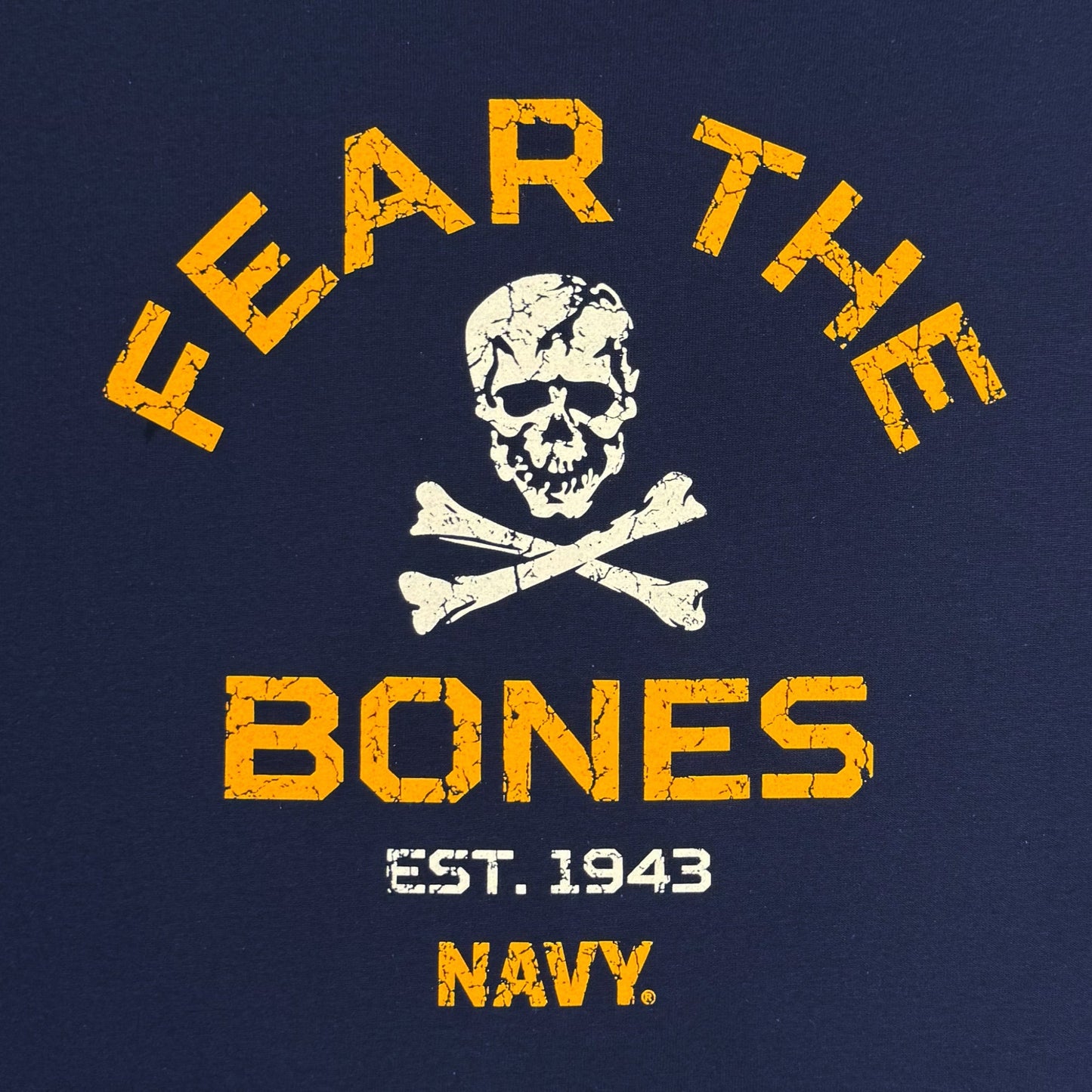 Navy Fear The Bones Long Sleeve T-Shirt (Navy)