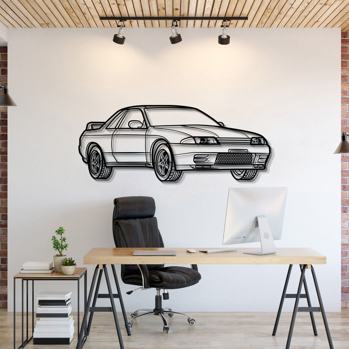 GT-R R32 Perspective Metal Car Wall Art - MT0456