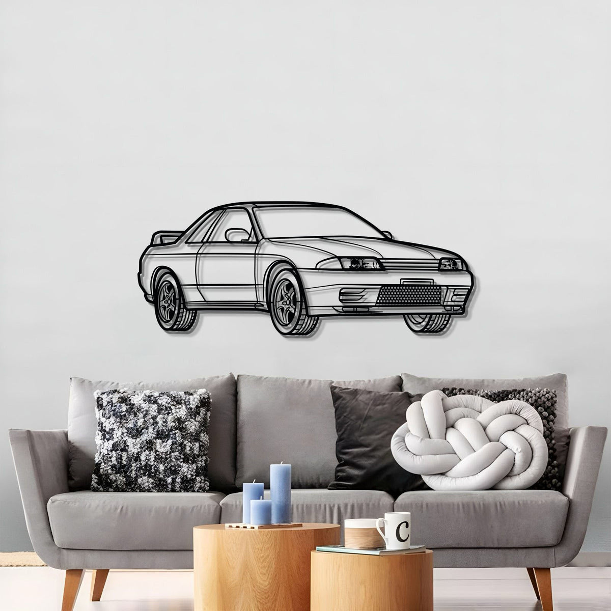 GT-R R32 Perspective Metal Car Wall Art - MT0456