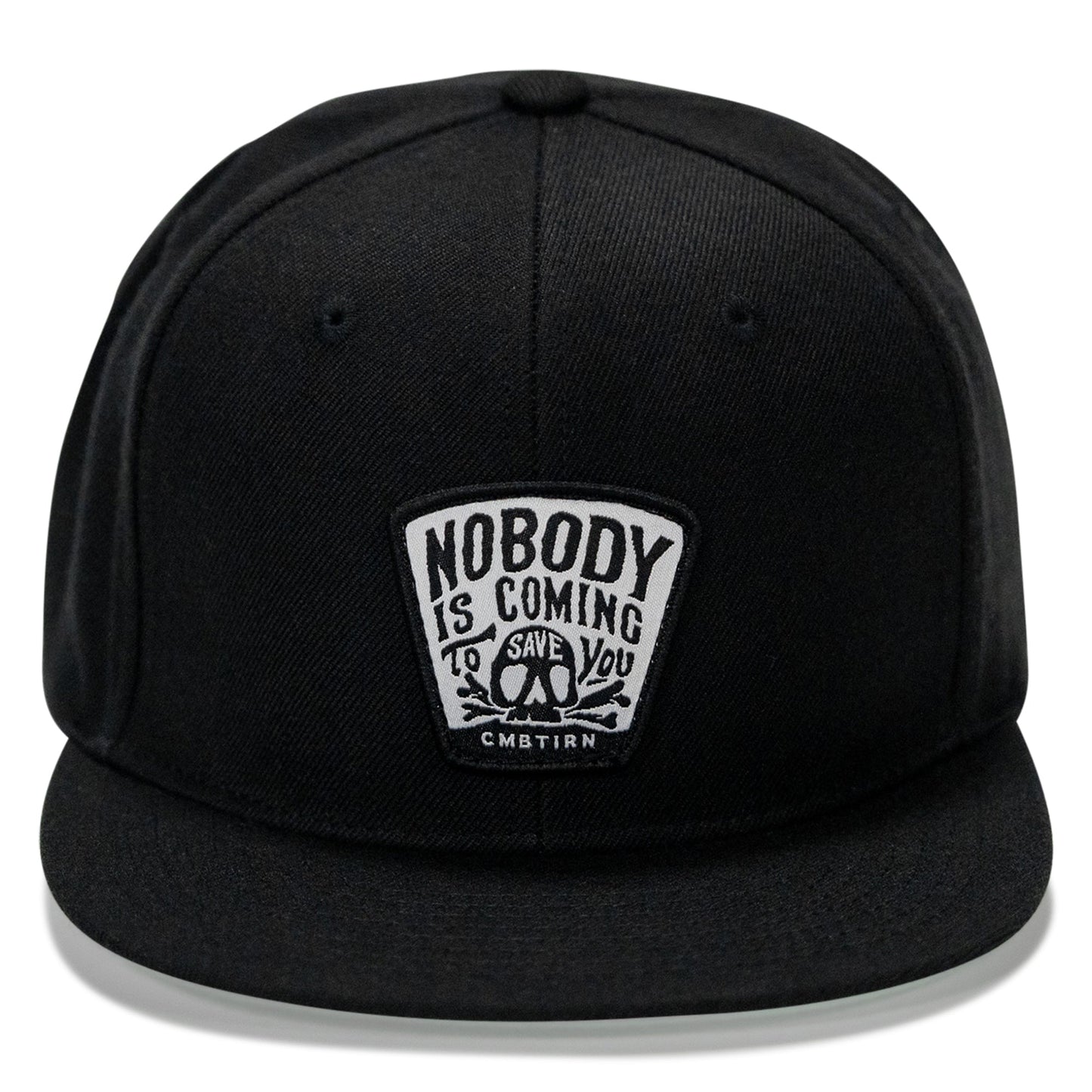 Nobody Is Coming To Save You Skull Patch Flatbill Snapback Hat
