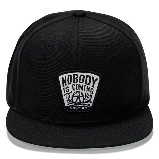 Nobody Is Coming To Save You Skull Patch Flatbill Snapback Hat