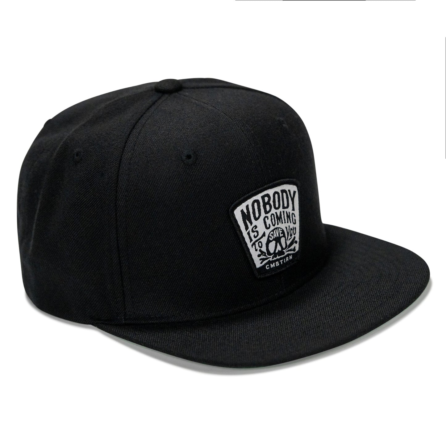 Nobody Is Coming To Save You Skull Patch Flatbill Snapback Hat