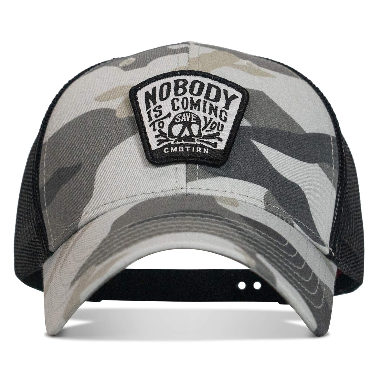 Nobody Is Coming To Save You Skull Patch Snapback Hat