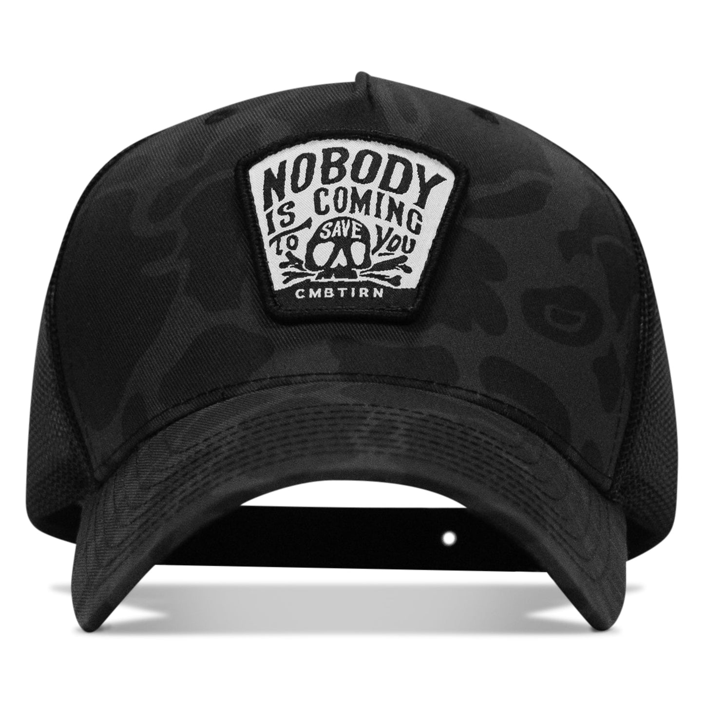 Nobody Is Coming To Save You Skull Patch Snapback Hat