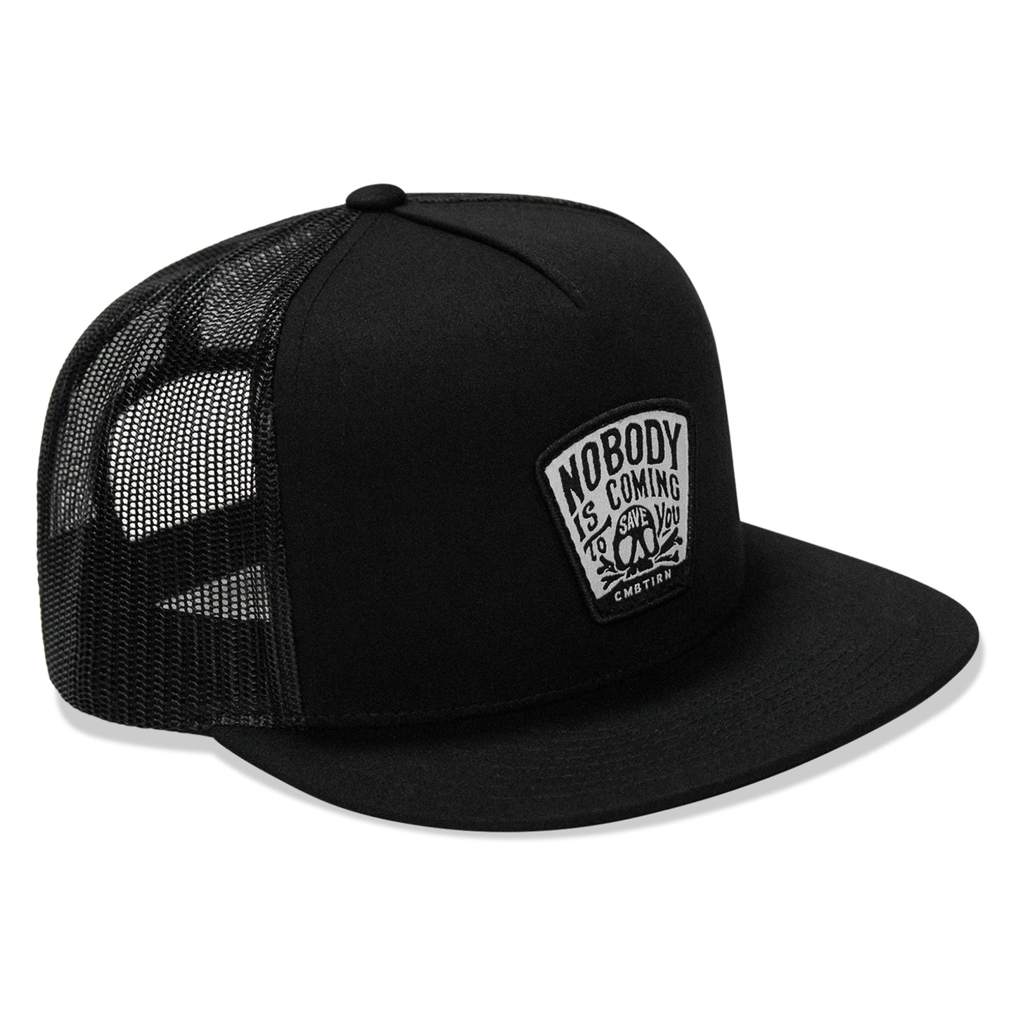 Nobody Is Coming To Save You Skull Patch Flatbill Snapback Hat