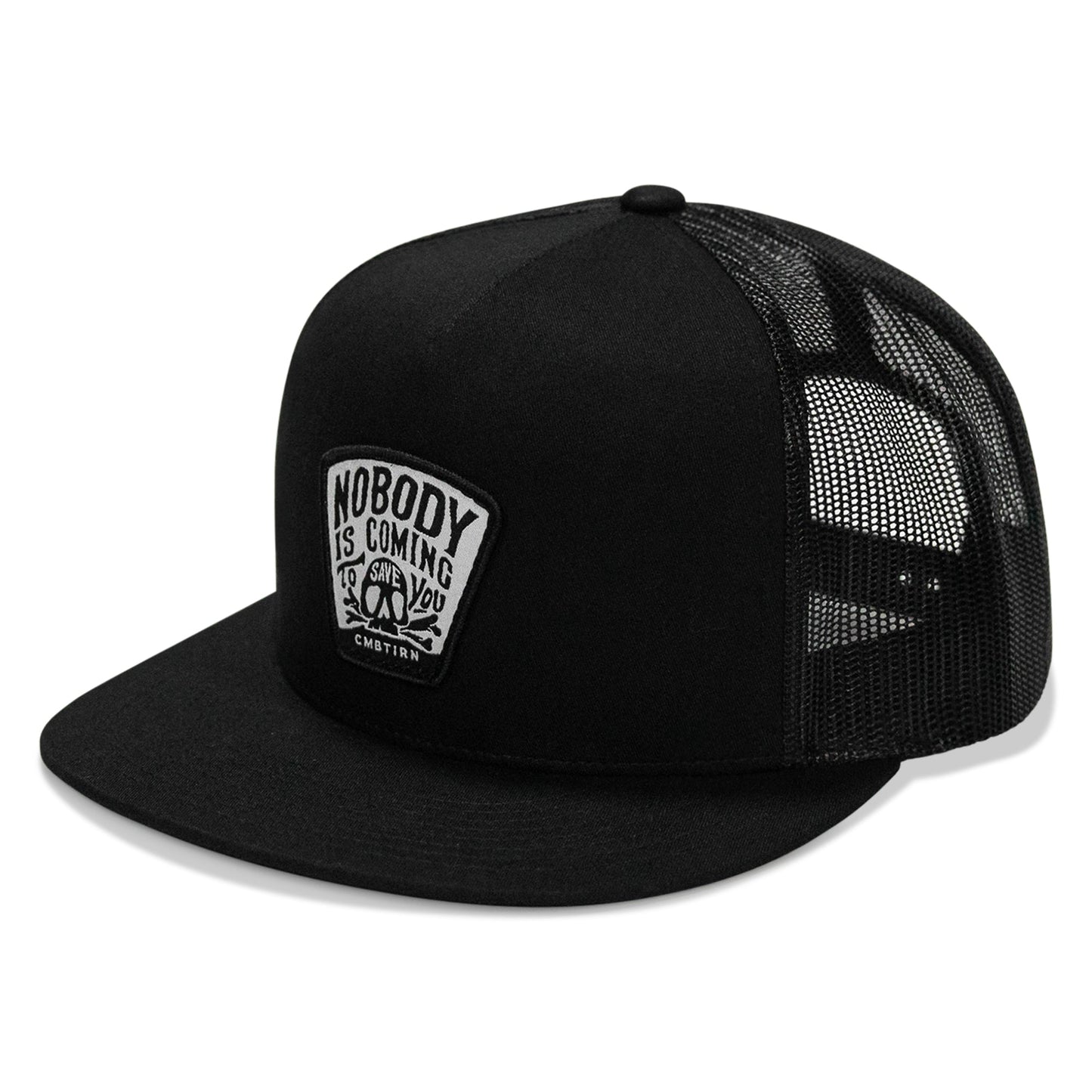 Nobody Is Coming To Save You Skull Patch Flatbill Snapback Hat