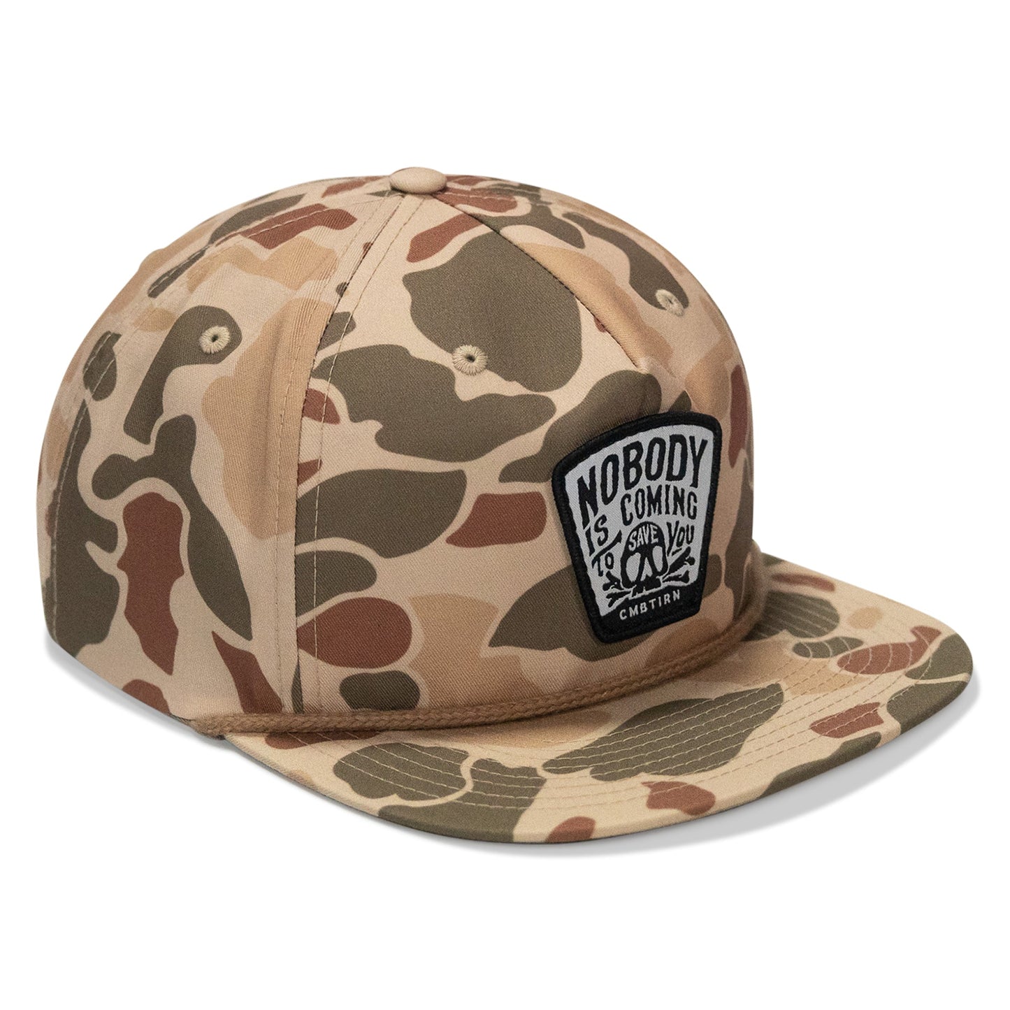Nobody Is Coming To Save You Skull Patch Flatbill Snapback Hat