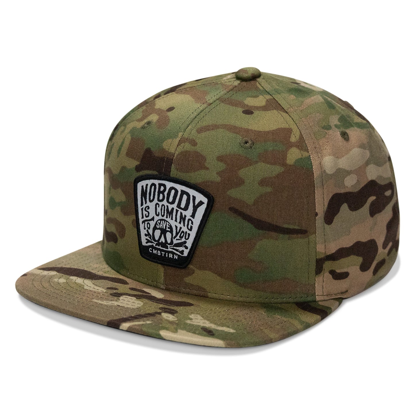 Nobody Is Coming To Save You Skull Patch Flatbill Snapback Hat