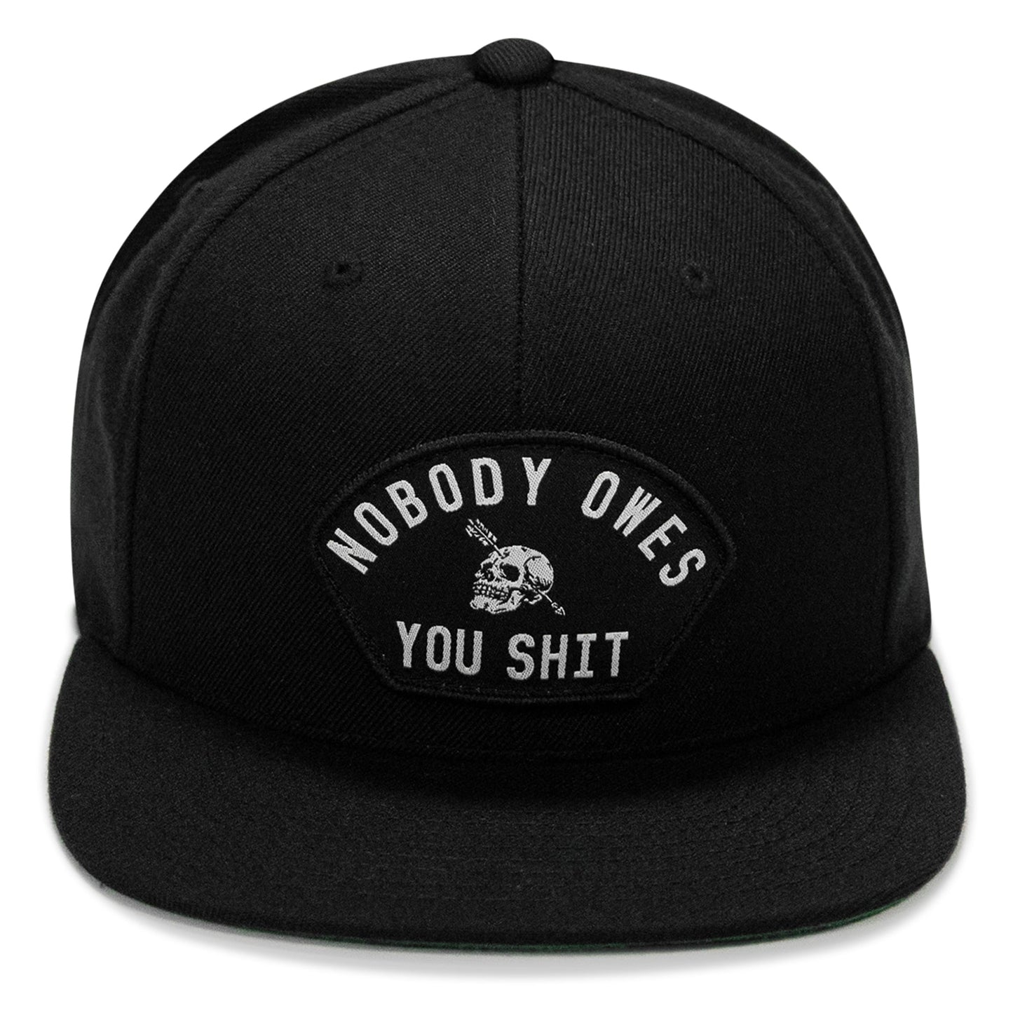 Nobody Owes You Shit Arched Patch Flatbill SnapBack Hat