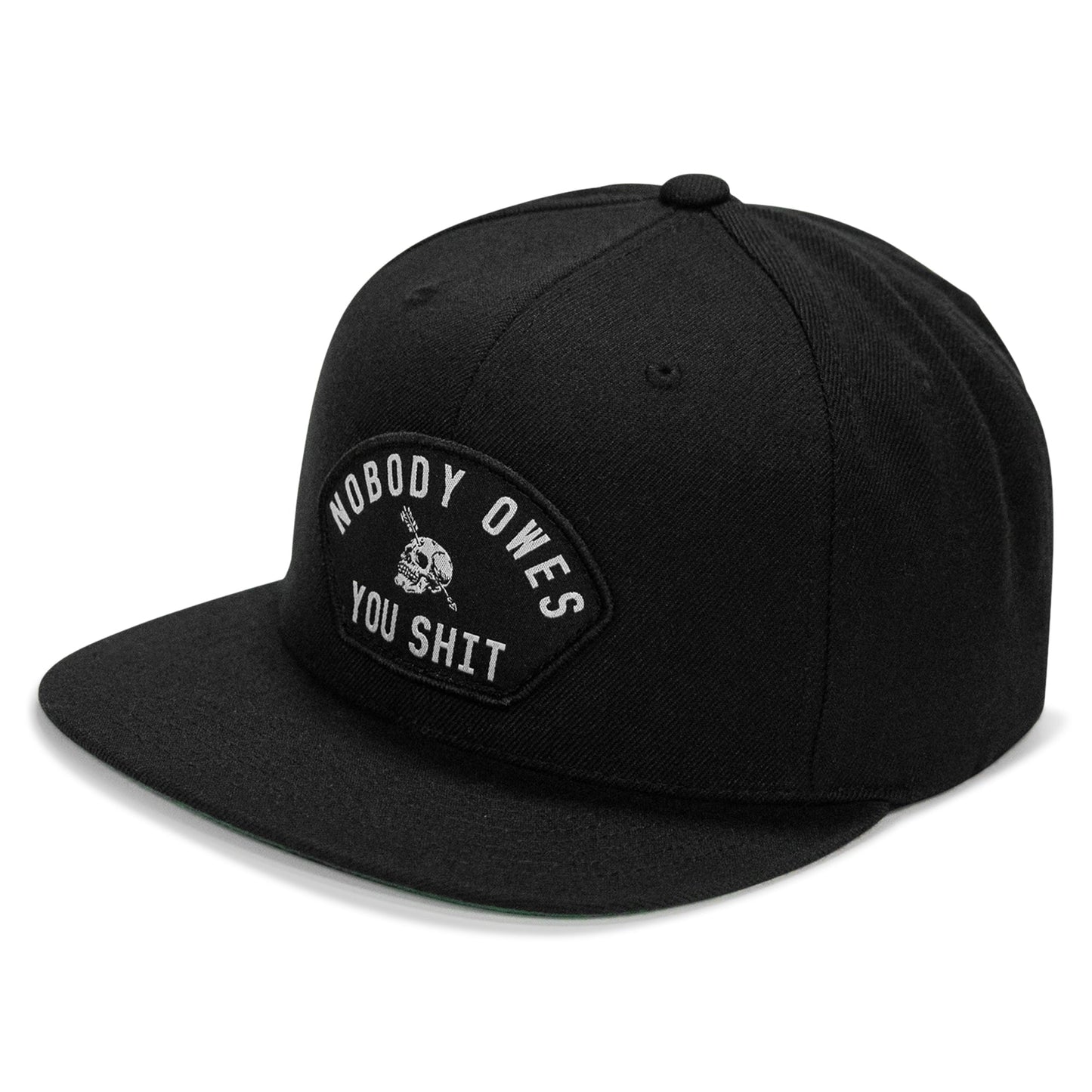 Nobody Owes You Shit Arched Patch Flatbill SnapBack Hat