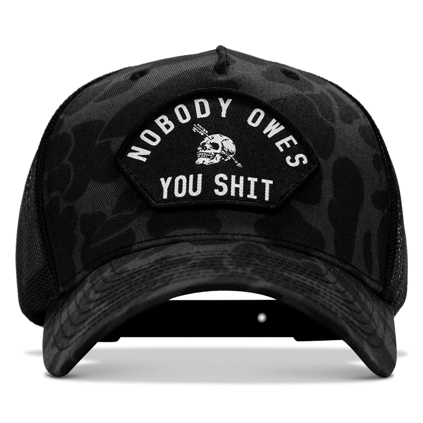 Nobody Owes You Shit Arched Skull Patch Snapback