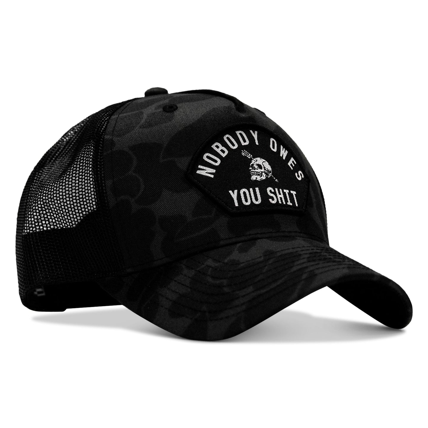 Nobody Owes You Shit Arched Skull Patch Snapback