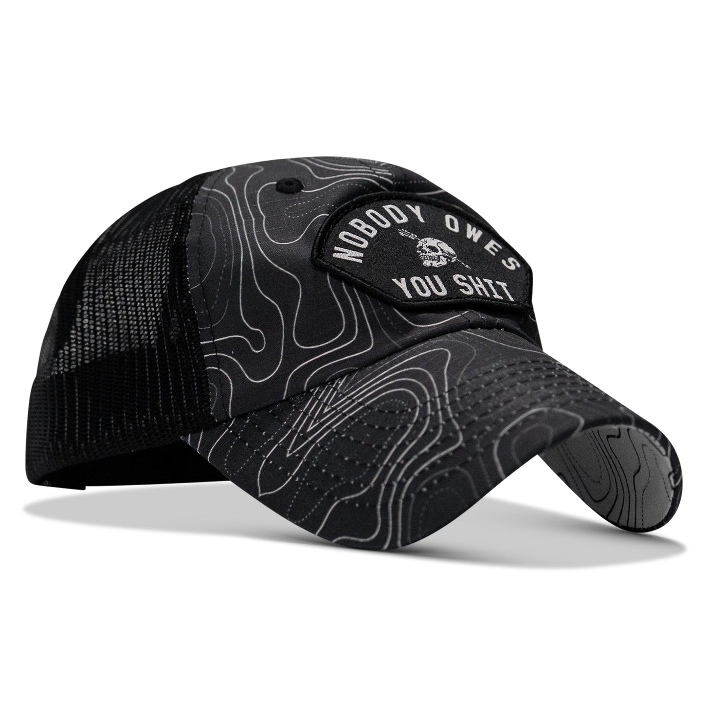 Nobody Owes You Shit Arched Patch Tactical Ripstop Mesh Snapback Hat