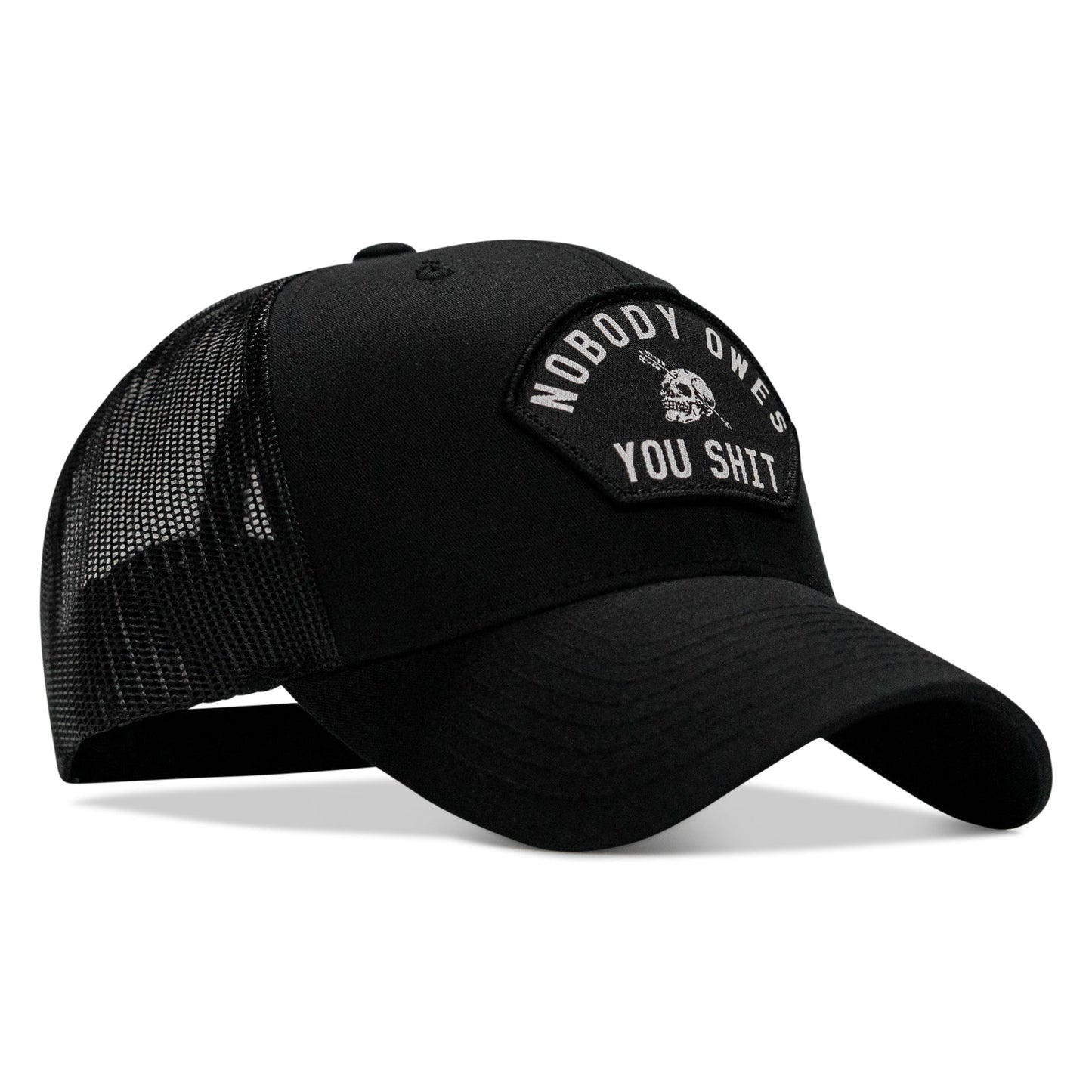 Nobody Owes You Shit Arched Skull Patch Snapback