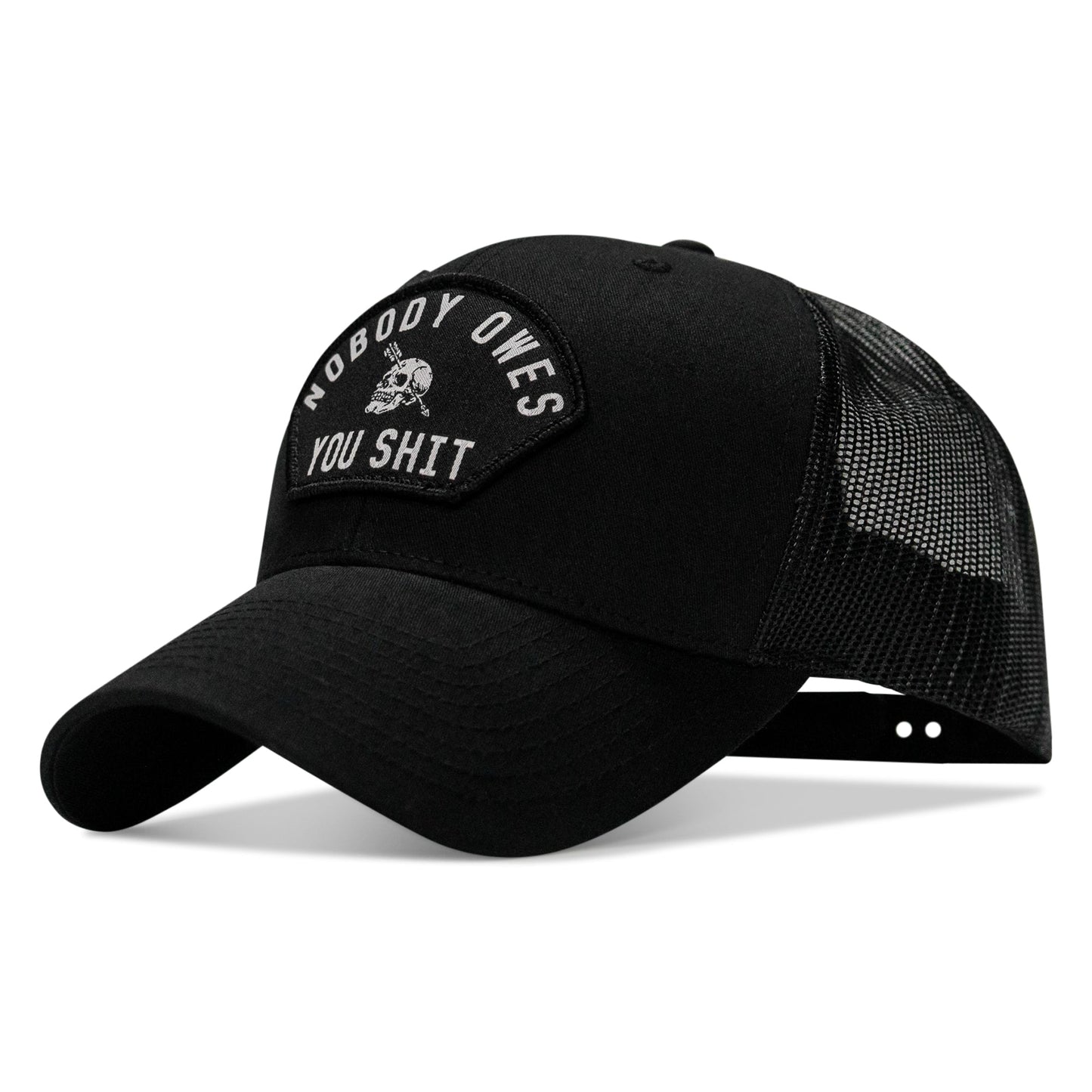 Nobody Owes You Shit Arched Skull Patch Snapback