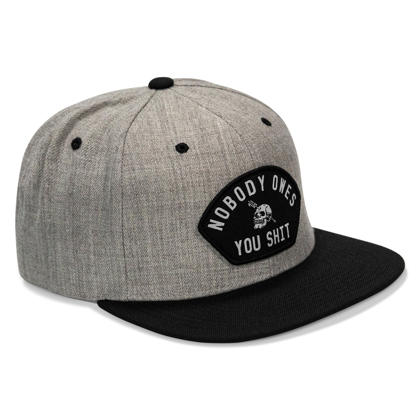 Nobody Owes You Shit Arched Patch Flatbill SnapBack Hat