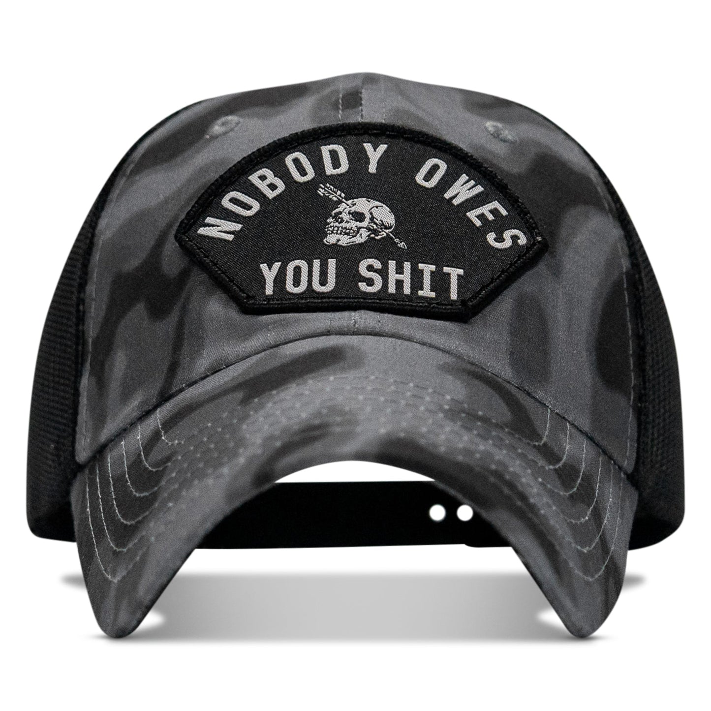 Nobody Owes You Shit Arched Patch Tactical Ripstop Mesh Snapback Hat