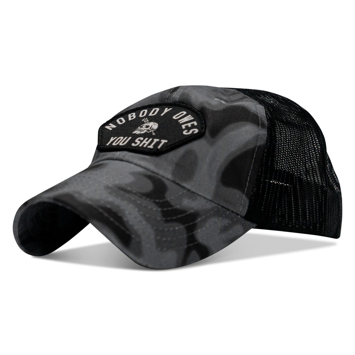 Nobody Owes You Shit Arched Patch Tactical Ripstop Mesh Snapback Hat