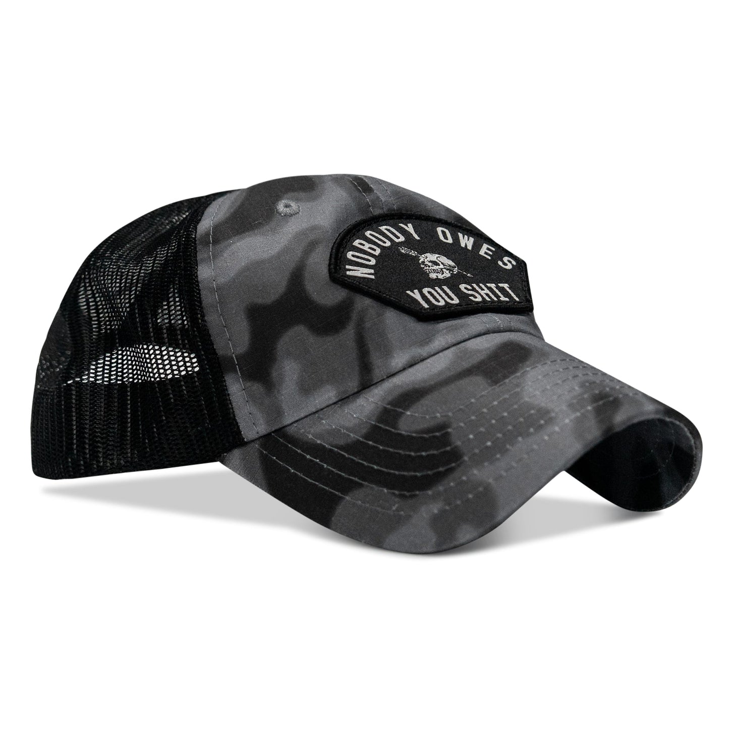 Nobody Owes You Shit Arched Patch Tactical Ripstop Mesh Snapback Hat