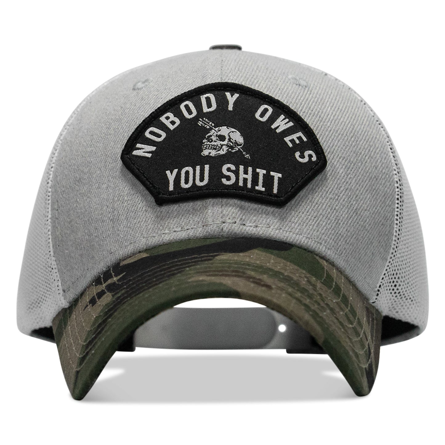 Nobody Owes You Shit Arched Skull Patch Snapback