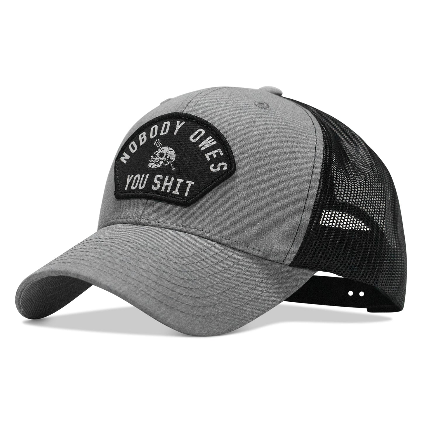 Nobody Owes You Shit Arched Skull Patch Snapback