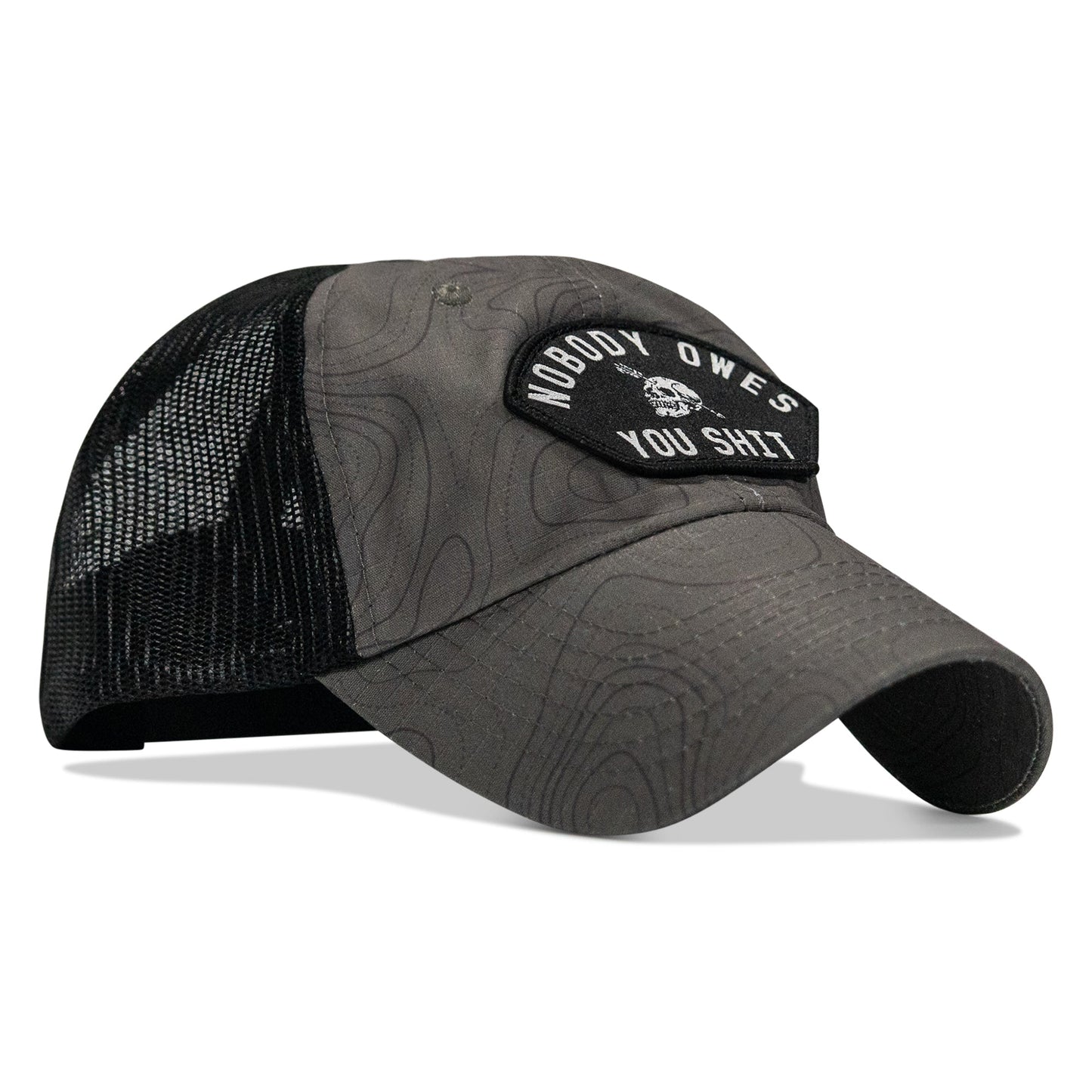 Nobody Owes You Shit Arched Patch Tactical Ripstop Mesh Snapback Hat