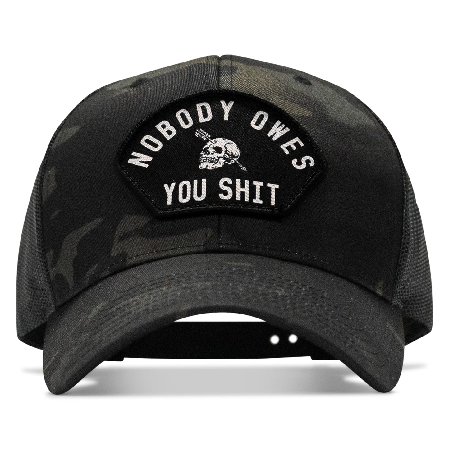 Nobody Owes You Shit Arched Skull Patch Snapback