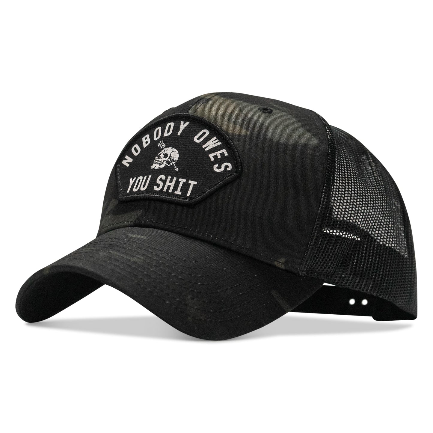 Nobody Owes You Shit Arched Skull Patch Snapback