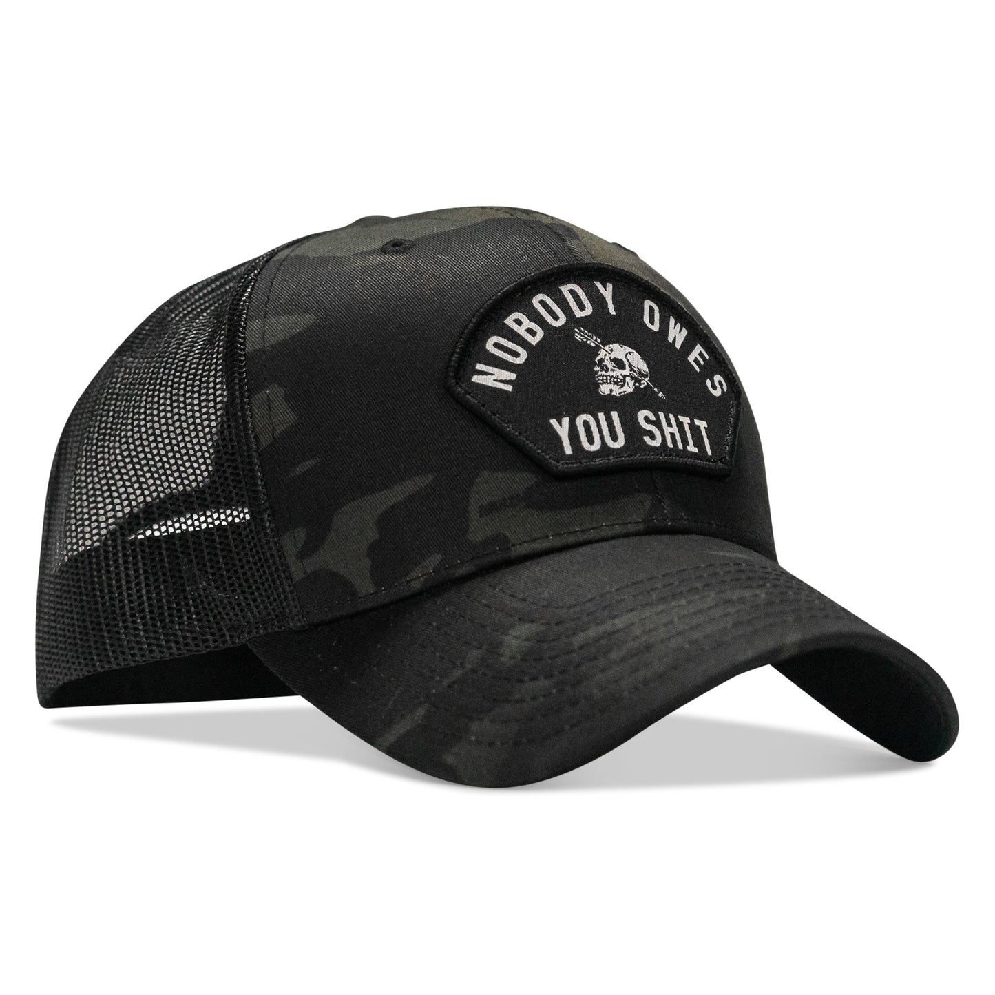 Nobody Owes You Shit Arched Skull Patch Snapback
