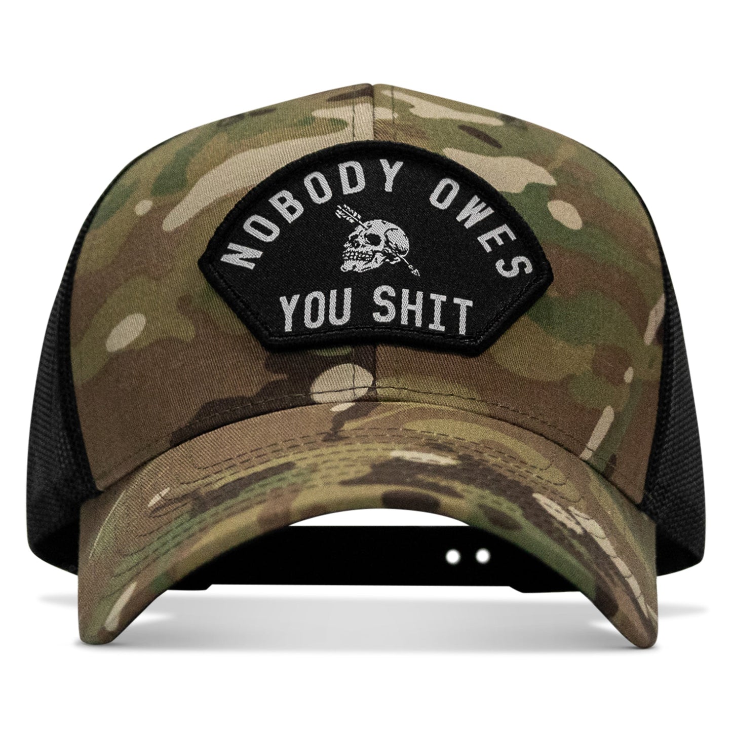 Nobody Owes You Shit Arched Skull Patch Snapback