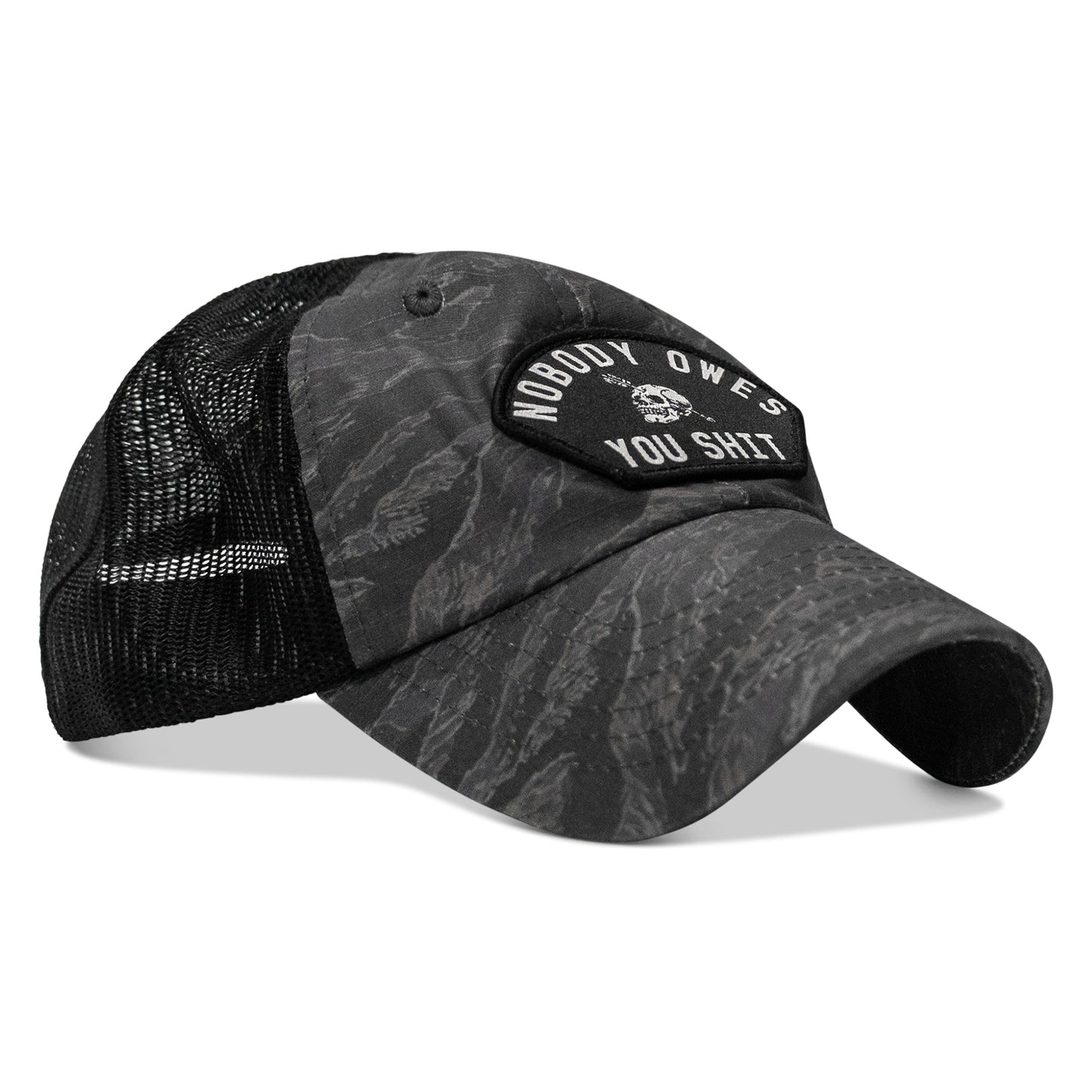 Nobody Owes You Shit Arched Patch Tactical Ripstop Mesh Snapback Hat