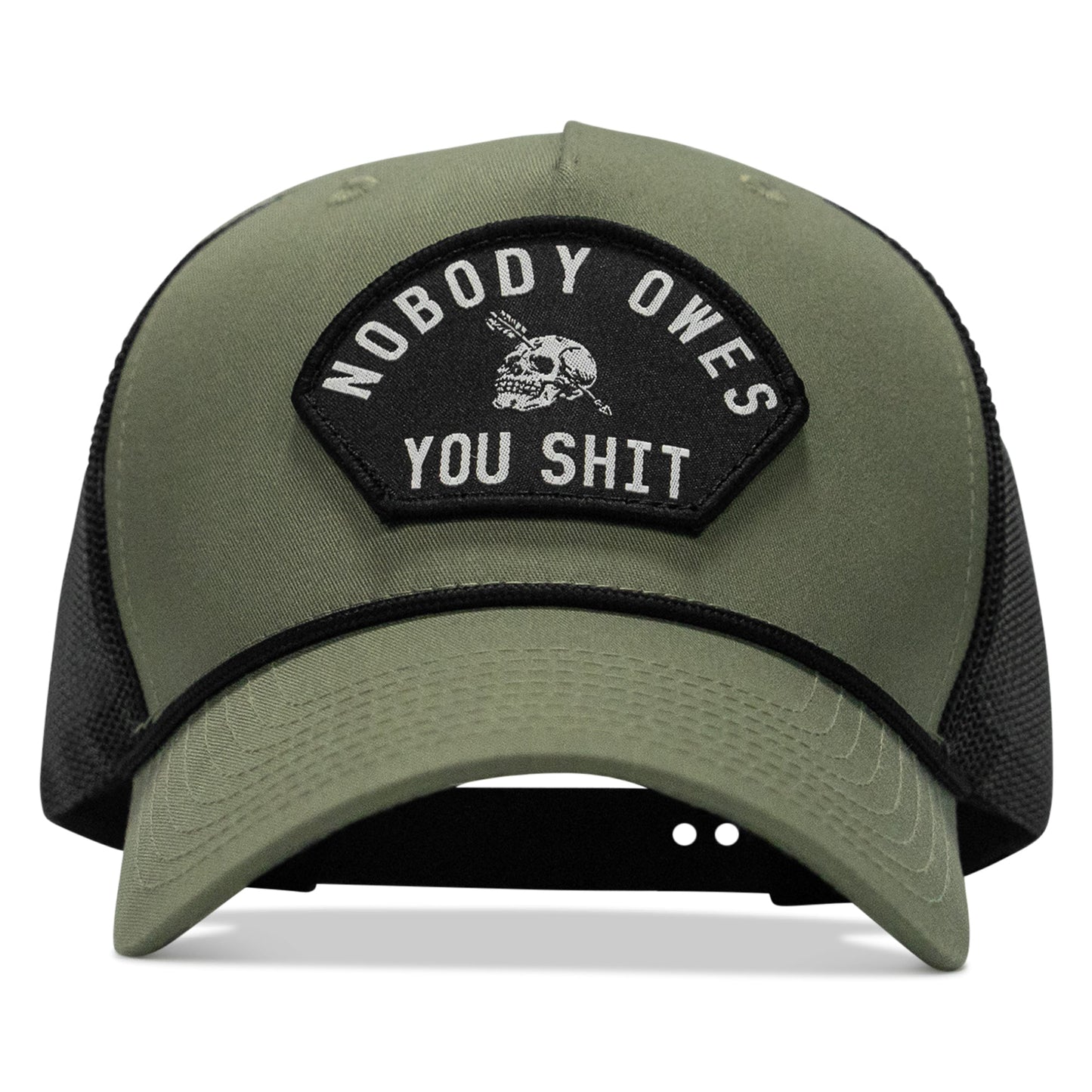 Nobody Owes You Shit Skull Arched Patch Rope Snapback