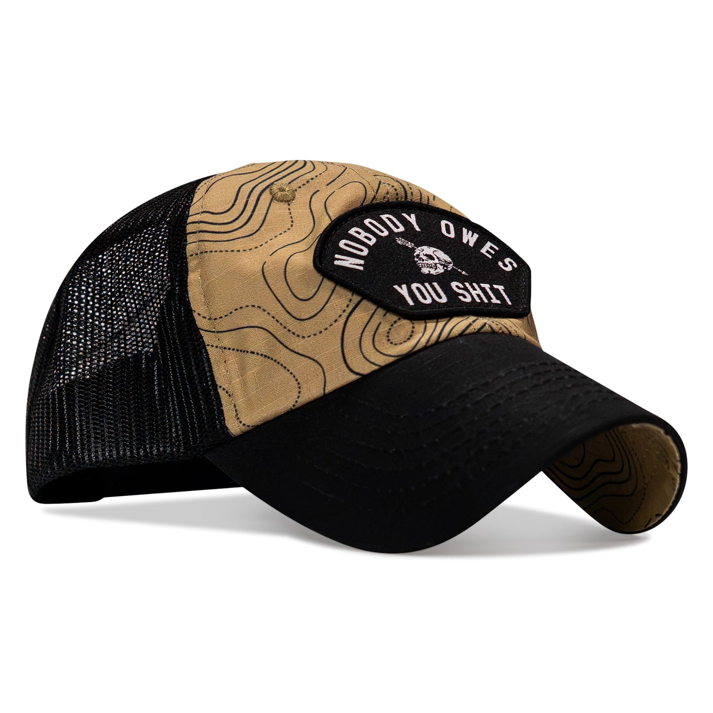 Nobody Owes You Shit Arched Patch Tactical Ripstop Mesh Snapback Hat