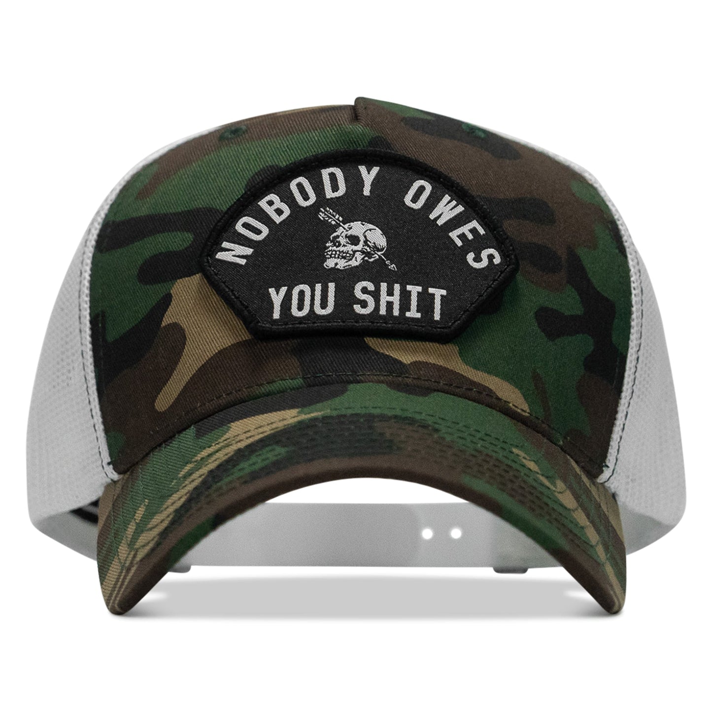 Nobody Owes You Shit Arched Skull Patch Snapback