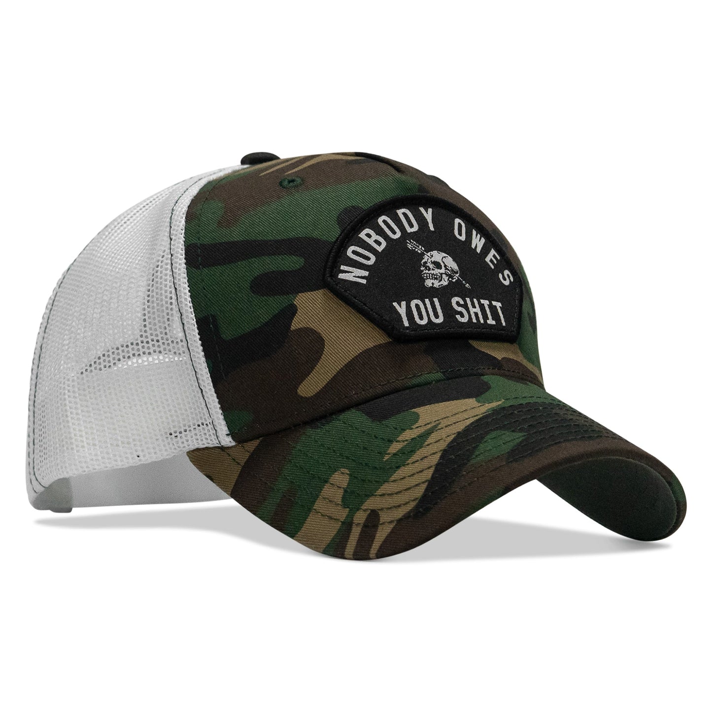 Nobody Owes You Shit Arched Skull Patch Snapback