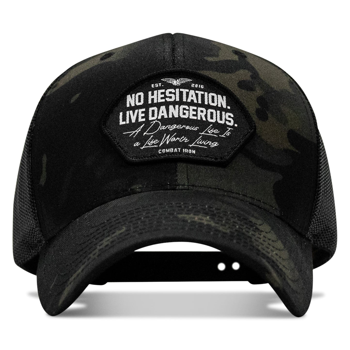 No Hesitation. Live Dangerous Patch Snapback Hat