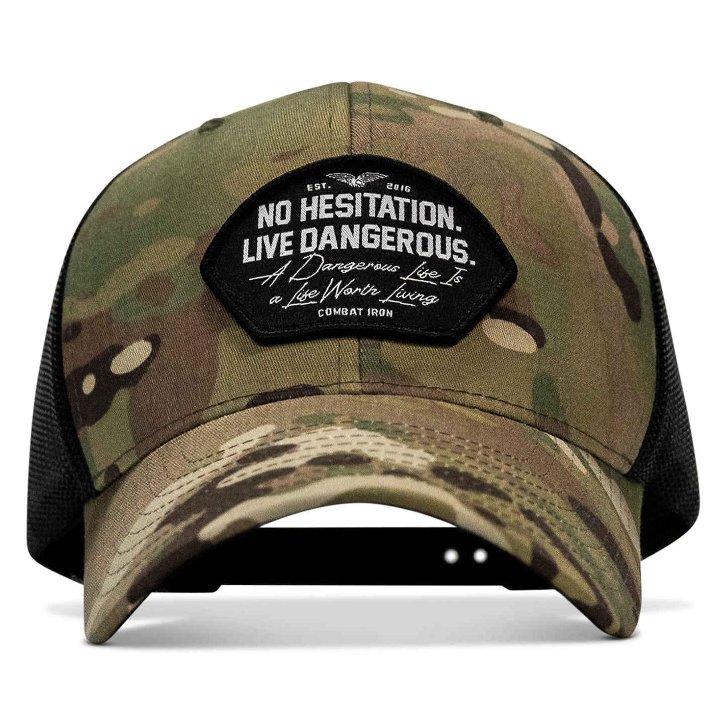 No Hesitation. Live Dangerous Patch Snapback Hat