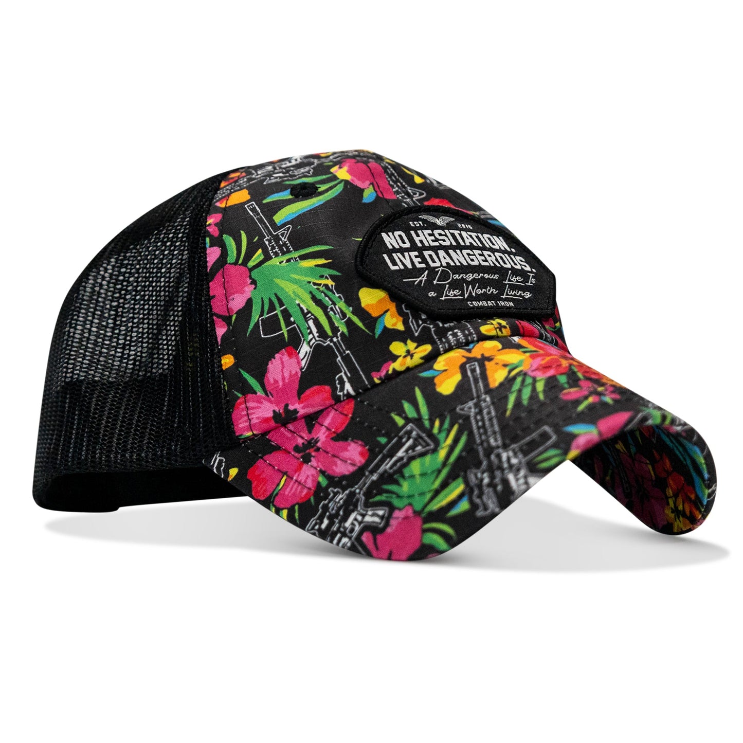 No Hesitation. Live Dangerous Patch Tactical Ripstop Mesh Snapback Hat