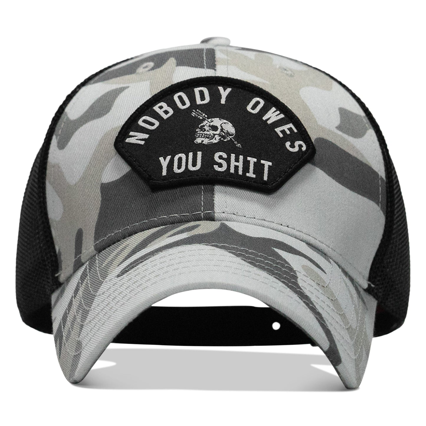 Nobody Owes You Shit Arched Skull Patch Snapback