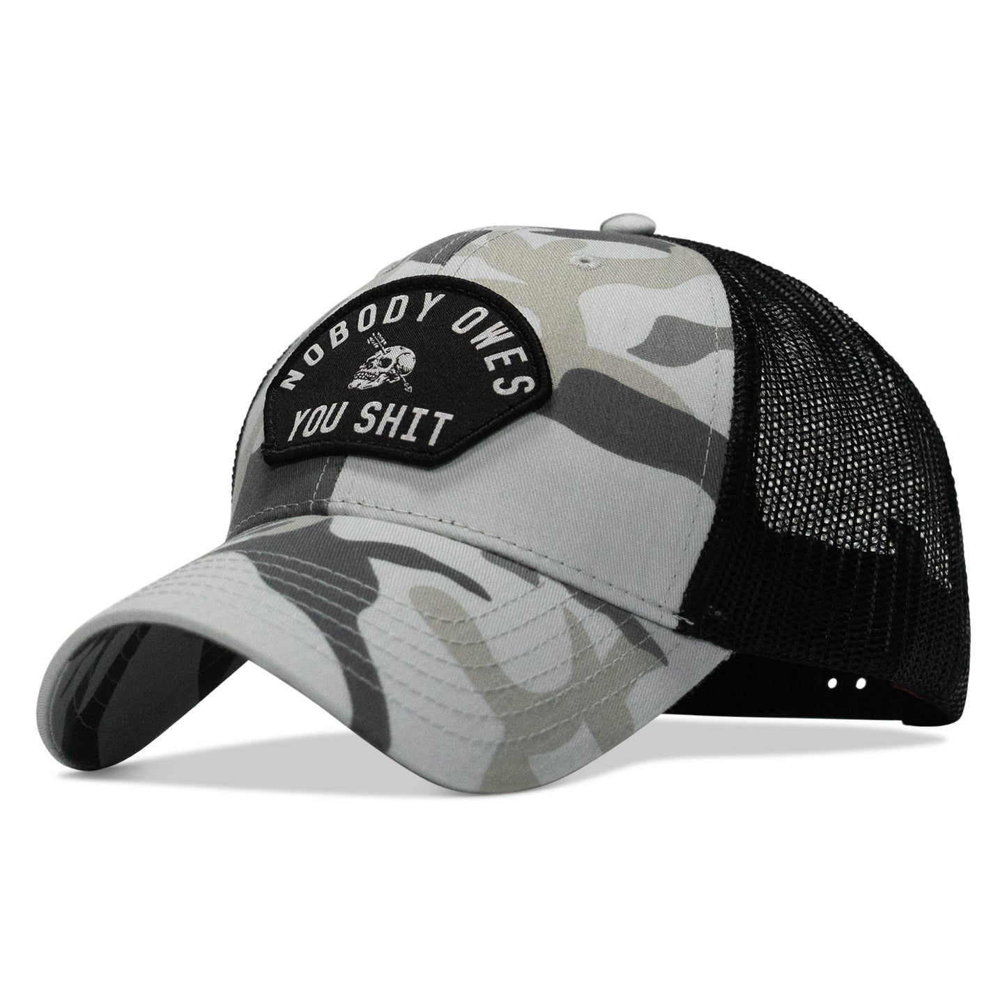 Nobody Owes You Shit Arched Skull Patch Snapback