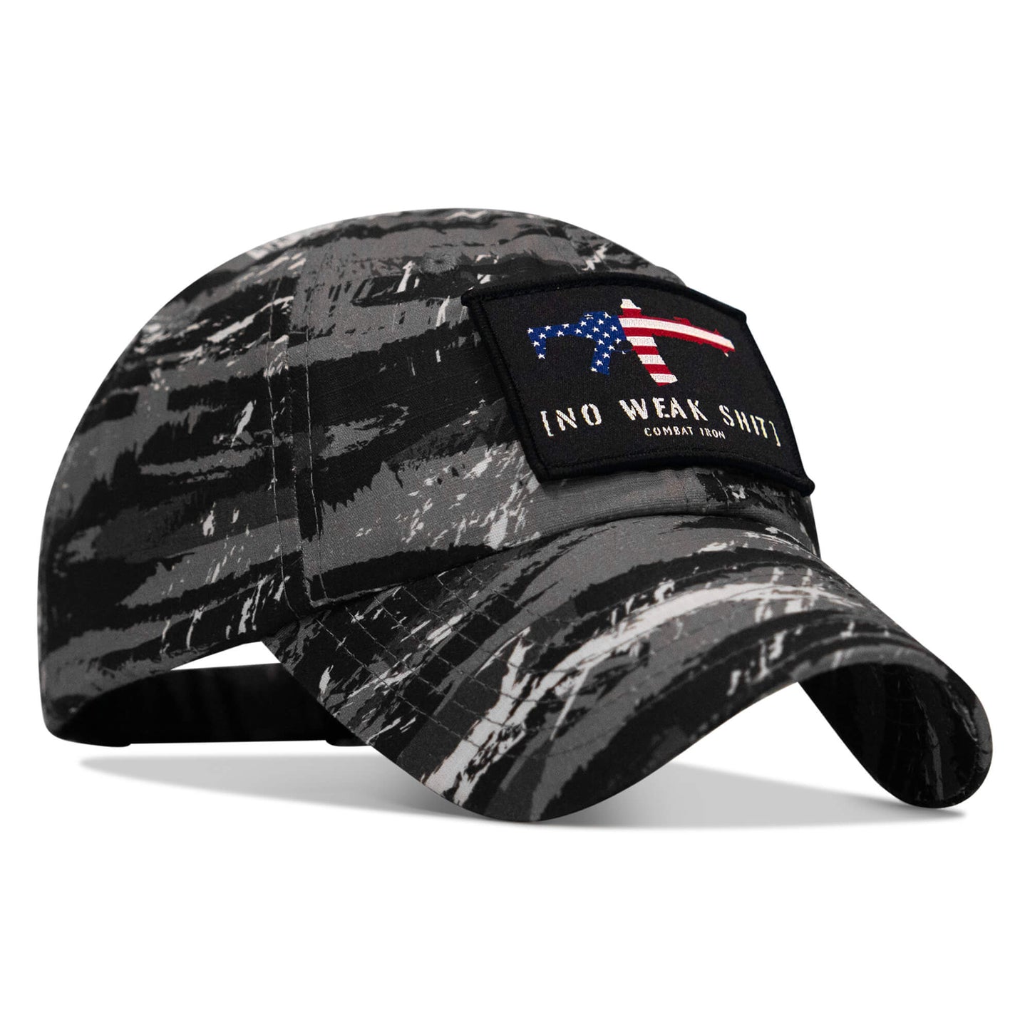 No Weak Shit American Flag Rifle Patch Tactical Ripstop Mesh Snapback Hat