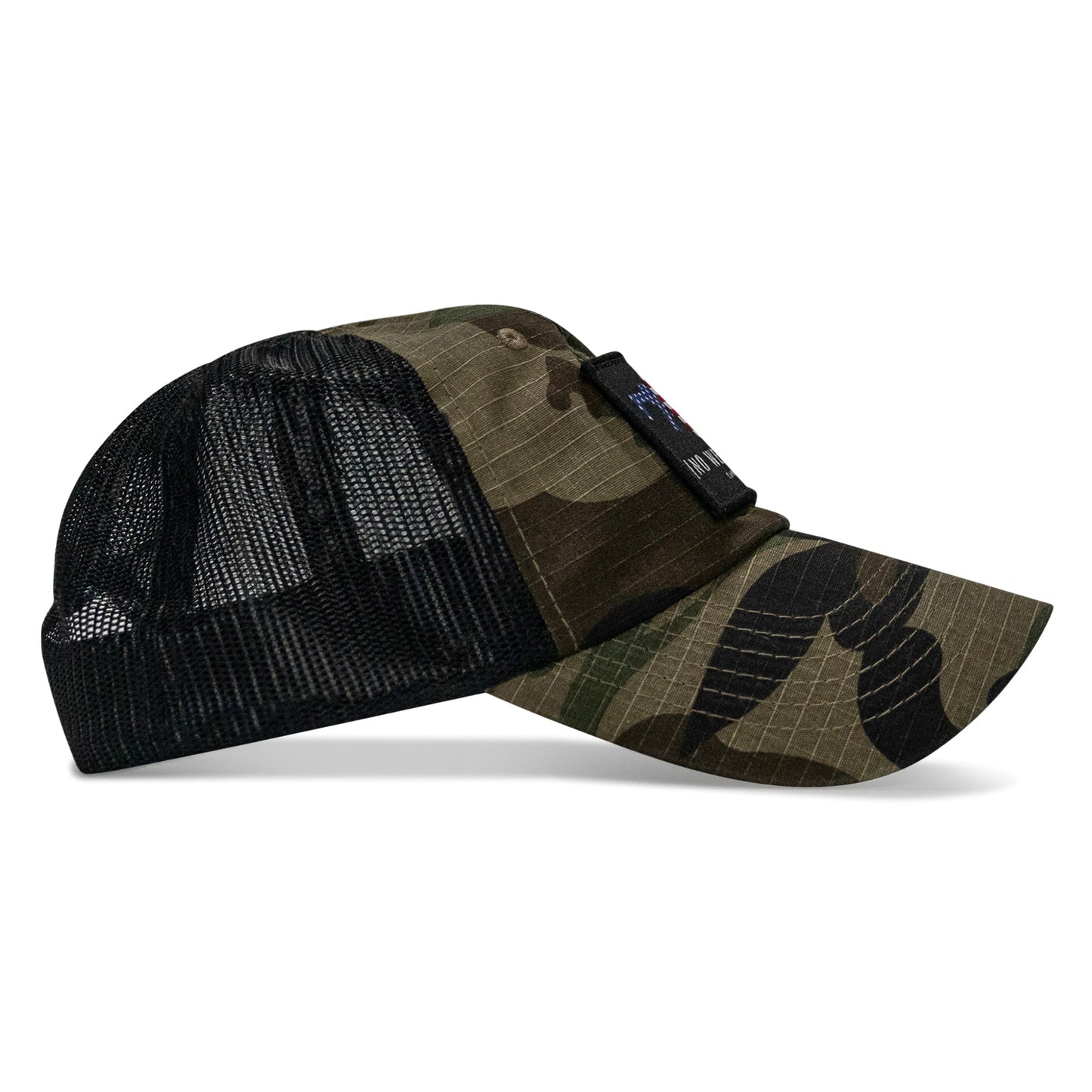 No Weak Shit American Flag Rifle Patch Tactical Ripstop Mesh Snapback Hat