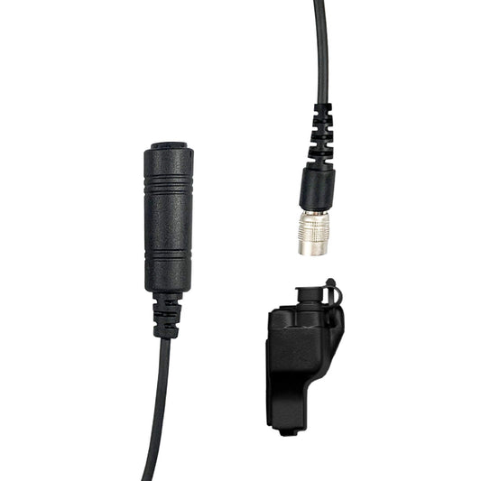 Tactical Radio Connector Cable & Push To Talk Adapter for Headset: US/Civilian Wiring, Select ComTac III Models and Select Helicopter Headsets - EF Johnson: All 51, 5000, 5100, 7700, 8100 Series, Ascend, Kenwood VP400, VP600, VP900 & More