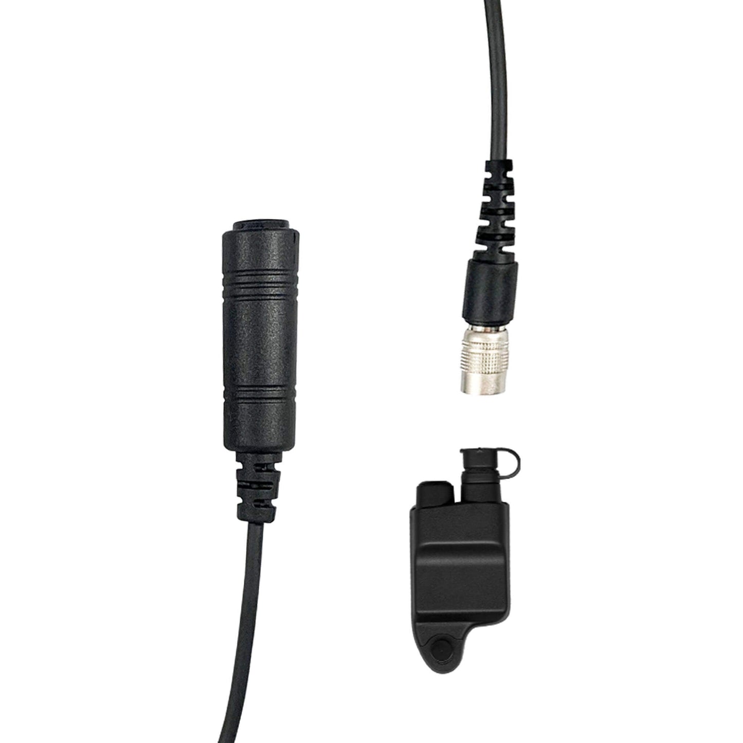 Tactical Radio Amplified Connector Cable & Push To Talk Adapter for Headset: NATO/Military Wiring, Gentex, Ops-Core, OTTO, TEA, David Clark, MSA, Military Helicopter - Harris, M/A-Com: All P5300 P5400 P5500 P7300 Series, XG-15/25/75, XL-45, XL-95 & More