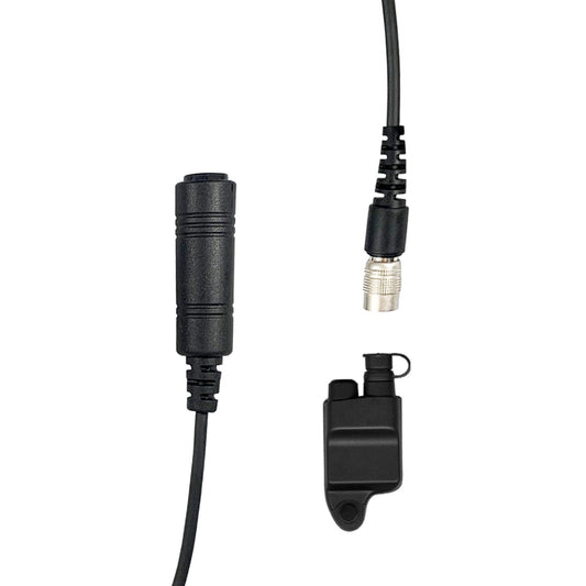 Tactical Radio Connector Cable & Push To Talk Adapter for Headset: US/Civilian Wiring, Select ComTac III Models and Select Helicopter Headsets - Harris & M/A-Com 700P/Pi, 710P, P5100 / P7100 / P7200 Series & More