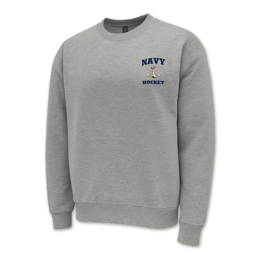 Navy Anchor Hockey Crewneck