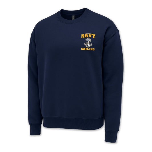 Navy Anchor Sailing Crewneck