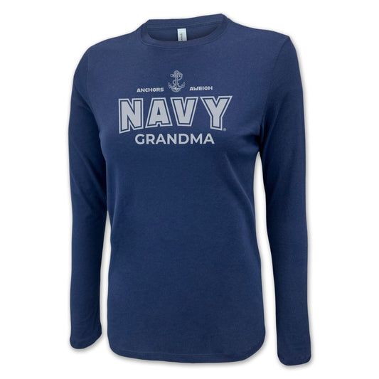 Navy Grandma Women's Long Sleeve T-Shirt (Navy)