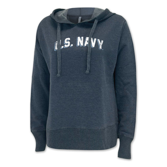 Navy Ladies Distressed Arch Hood (Washed Navy)