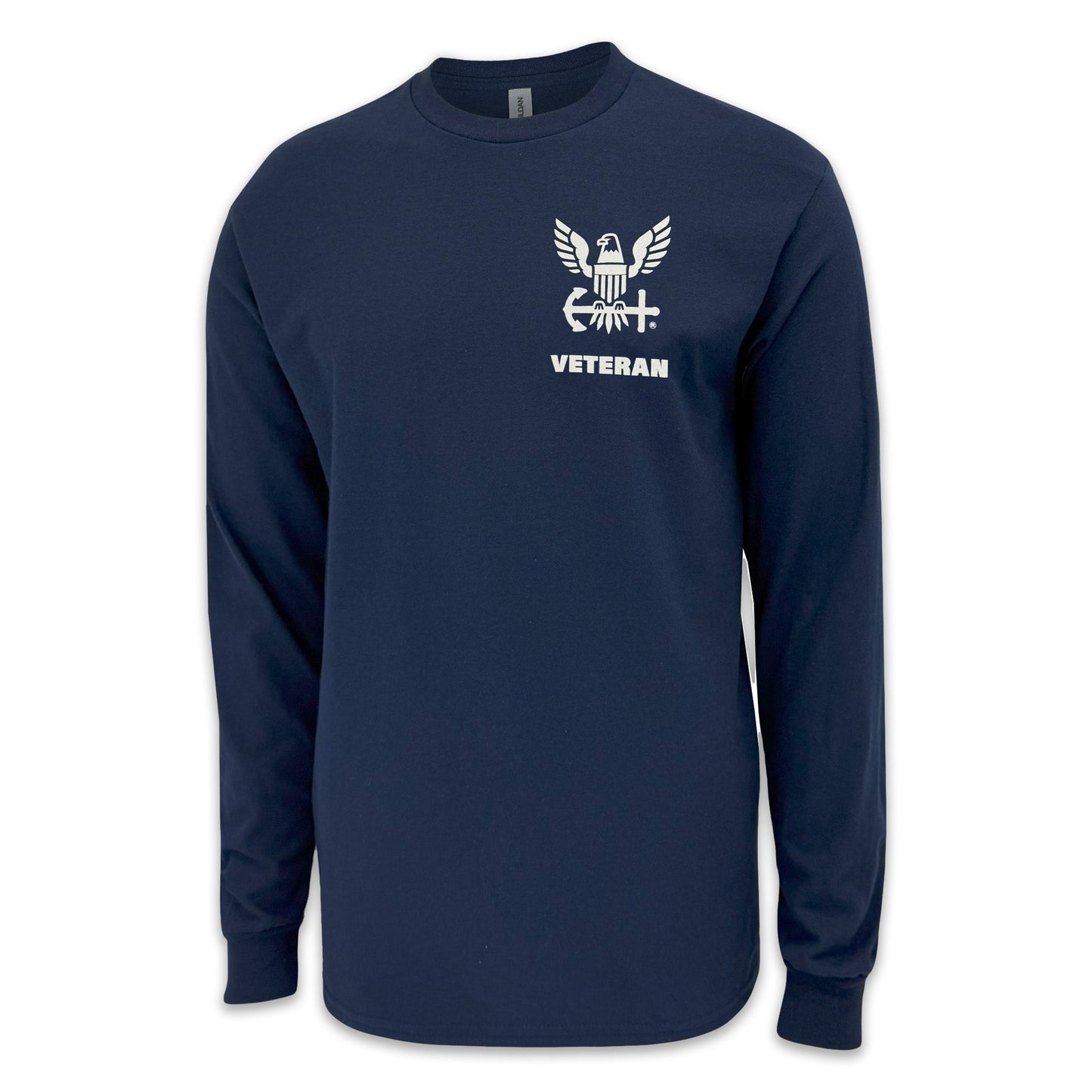 Navy Veteran Flag Long Sleeve T-Shirt (Navy)